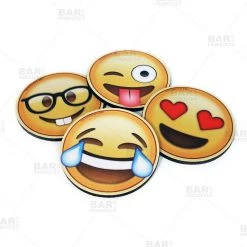 BarProducts.com Emoji Round Foam Coasters - 4 Inch Diameter BAR SUPPLIES
