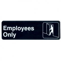 BarProducts.com "Employees Only" Sign - 9" X 3"