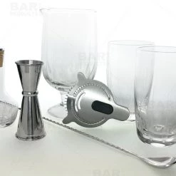BarProducts.com Master Mixology BarConic® Feather Etched Bar Kit W/30oz Stemmed Mixing Glass
