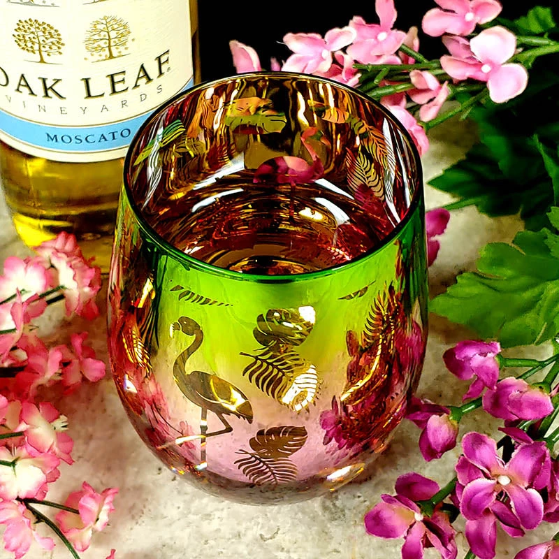 flamingo-stemless-wine-glass-bpc-5.jpg BarProducts.com FLAMINGO TROPICS 20 Oz. STEMLESS WINE GLASS