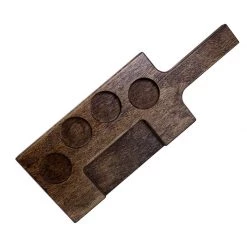 BarProducts Handcrafted Flight Tray Beer Sampler Paddle With Paper Insert Slot – 4 Recessed Holes Woodshop Made In The USA