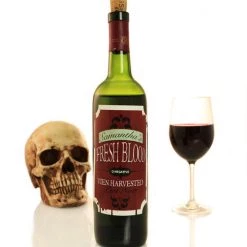 BarProducts.com Add Your Name Halloween Themed Wine Label - Fresh Blood Wine Opener Accessories