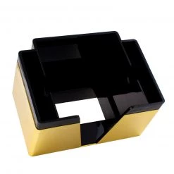 BarProducts.com NAPKIN BAR CADDY - 3 COMPARTMENT - BLACK/GOLD
