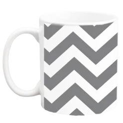 BarProducts.com Custom Coffee Mug - Gray Chevron - 11 Ounce