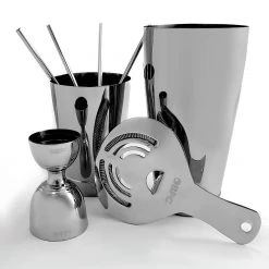 BarProducts.com Master Mixology Olea™ 8 Piece Bar Set - Gunmetal Plated