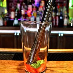 BarProducts.com BarConic® Muddler - Gun Metal - Slim With Black Tenderizer Head BAR TOOLS