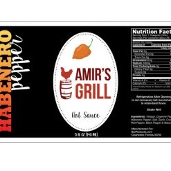 BarProducts.com Cocktail Ingredients ADD YOUR NAME - Habenero Custom Hot Sauce