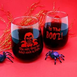 BarProducts.com Halloween Boo'z 2020 - Stemless Wine Glass - 17 Oz.