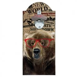 BarProducts Handcrafted Woodshop Made In The USA Hipster Brown Bear Wooden Bottle Opener With Magnetic Cap Catcher 4 BarProducts Handcrafted Woodshop Made In The USA Hipster Brown Bear Wooden Bottle Opener With Magnetic Cap Catcher
