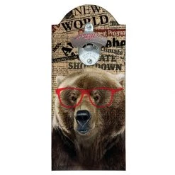BarProducts Handcrafted Woodshop Made In The USA Hipster Brown Bear Wooden Bottle Opener With Magnetic Cap Catcher 3 BarProducts Handcrafted Woodshop Made In The USA Hipster Brown Bear Wooden Bottle Opener With Magnetic Cap Catcher