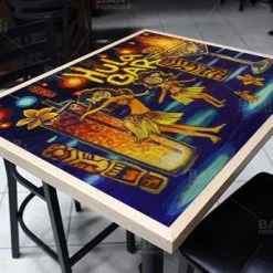 BarProducts.com Blue Hula Bar Flame 24" X 30" Wooden Table Top - Two Types Available