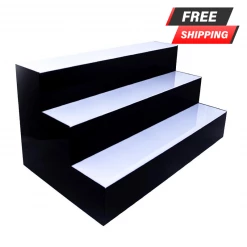 BarProducts.com BarConic® Acrylic Bottle Display Shelf - 3 Tier - Multi Colored Lights - Several Lengths LED Liquor Shelves / Bottle Displays