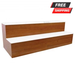 BarProducts.com BarConic® LED Liquor Bottle Display Shelf - 2 Steps - Wild Cherry - Several Lengths