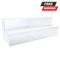 BarProducts.com BAR DECOR BarConic® LED Liquor Bottle Display Shelf - 2 Steps - Polished Mirrored Metal - Several Lengths