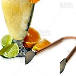 BarProducts.com Master Mixology Hammered Copper Plated Tongs - 7"