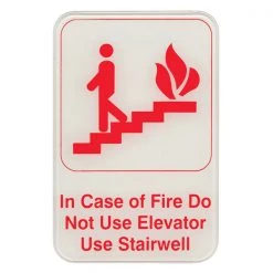 BarProducts.com "In Case Of Fire Do Not Use Elevator" Sign- 6" X 9" Bar Signs