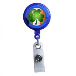 BarProducts.com Irish Flag And Shamrock, Translucent ID Badge Reels St. Patrick's Day Products
