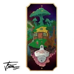 BarProducts.com Space House - Wood Plaque Wall Mounted Bottle Opener