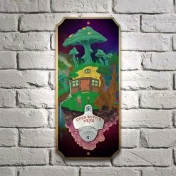 BarProducts.com Space House - Wood Plaque Wall Mounted Bottle Opener