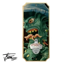 BarProducts.com Two Face Mushroom - Wood Plaque Wall Mounted Bottle Opener