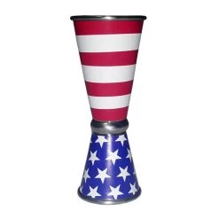 BarProducts.com BAR TOOLS Designer Jigger - Tall Double-Sided 28ML By 56ML - USA FLAG