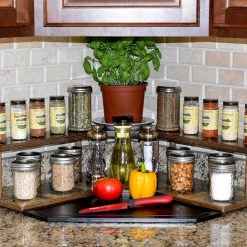 BarProducts.com CUSTOMIZABLE Counter Caddies™ - CULINARY Theme - CORNER Shelf