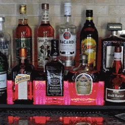 BarProducts Handcrafted LED Counter Caddies™ - BLACK Finish - WOOD Design - 24