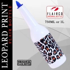 BarProducts.com BAR TOOLS Leopard Print Flair Bottle - 750ML And 1L