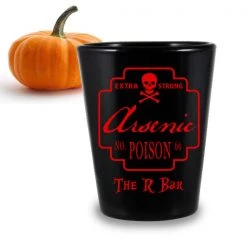 BarProducts.com BAR SUPPLIES CUSTOMIZABLE - 1.75oz Black Shot Glass - Poison Halloween Design