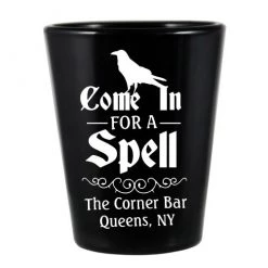 BarProducts.com CUSTOMIZABLE - 1.75oz Black Shot Glass - Spell Halloween Design BAR SUPPLIES