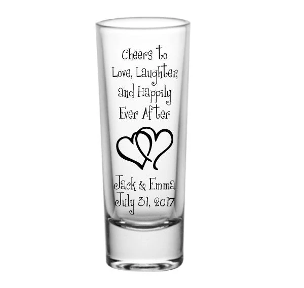 lg-gw-1904-tcl-cheers-ayn-2oz_tall-cheers-to-love-shooter-wedding.jpg BarProducts.com CUSTOMIZABLE - 2oz Tall Clear Shot Glass - Cheers To Love, Laughter BAR SUPPLIES