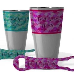 BarProducts.com Printed Cocktail Shaker And V-Rod® Bar Set - Mermaid - Color Options
