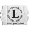 BarProducts.com Custom Tavern Shaped Wood Bar Sign - Whitewash Monogram BAR DECOR