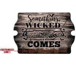 BarProducts Handcrafted Woodshop Made In The USA Custom Tavern Shaped Wood Bar Sign - Something Wicked
