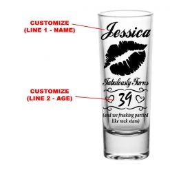 BarProducts.com BAR SUPPLIES CUSTOMIZABLE - 2oz Tall Clear Shot Glass - Lips