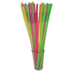 BarProducts.com BAR SUPPLIES BarConic® Mammoth Bendy Straws - 17" - Assorted Neon - Pack Of 200