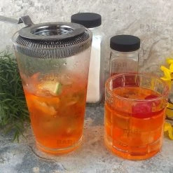 BarProducts.com BarConic® Cocktail Strainer With Long Handle Ridge - No Prong - Gunmetal