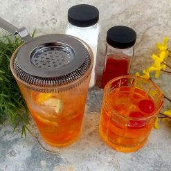 BarProducts.com BarConic® Cocktail Strainer With Long Handle Ridge - No Prong - Gunmetal