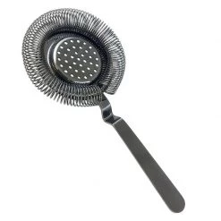 BarProducts.com BarConic® Cocktail Strainer With Long Handle Ridge - No Prong - Gunmetal