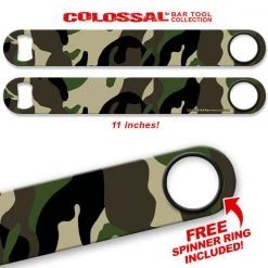 BarProducts.com Bartending Bottle Openers Kolorcoat™ 11" Long COLOSSAL™ Speed Bottle Opener – Camo