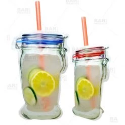 BarProducts.com Zipper Cocktail Bags - Mason Jar Design - 32oz Or 17oz