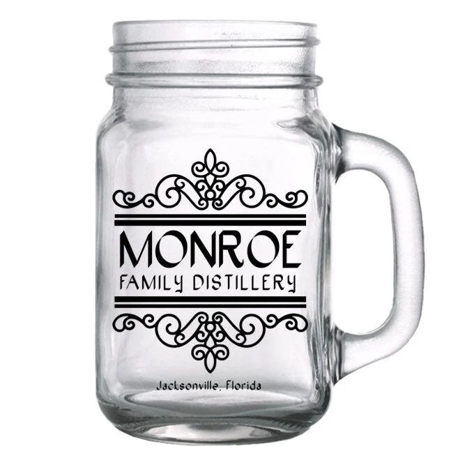 mason-jars-16oz_callig-web.jpg BarProducts.com CUSTOMIZABLE - 16oz Mason Jar With Handle - Calligraphy