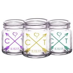 BarProducts.com CUSTOMIZABLE - 2oz Clear Mini Mason Jar Shot Glass - Arrow