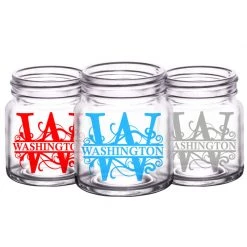 BarProducts.com CUSTOMIZABLE - 2oz Clear Mini Mason Jar Shot Glass - Monogram
