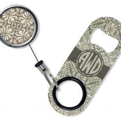 BarProducts.com CUSTOMIZABLE Mini Bottle Opener With Retractable Reel - Vintage Design 1 Bartending Bottle Openers