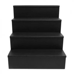BarProducts.com Wooden Liquor Shelves - 4 Tier - BLACK BAR DECOR
