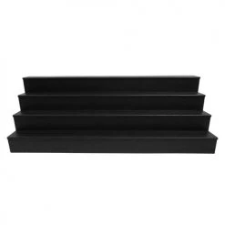 BarProducts.com Wooden Liquor Shelves - 4 Tier - BLACK BAR DECOR