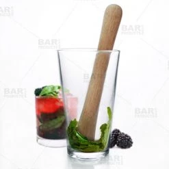 BarProducts.com BarConic® 8" Wooden Muddler - Stainless Steel Head