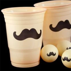 BarProducts.com Beer Pong - 24 Pack Mustache Cups And 3 Mustache Balls