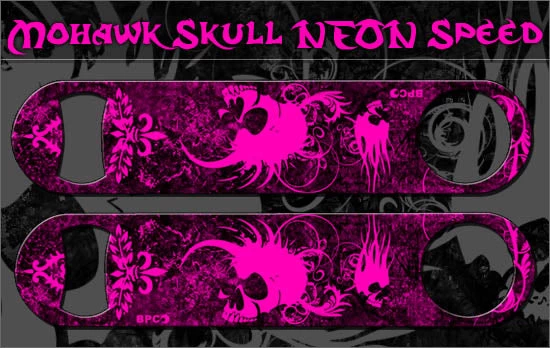 neon-mohawk-skull-pk-label_1.jpg BarProducts.com Kolorcoat Speed Openers- Mohawk Skulls- NEON PINK